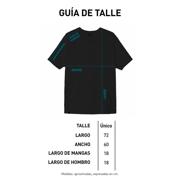 Tabla de talle remera OVER mujer W23 (arcoiris)