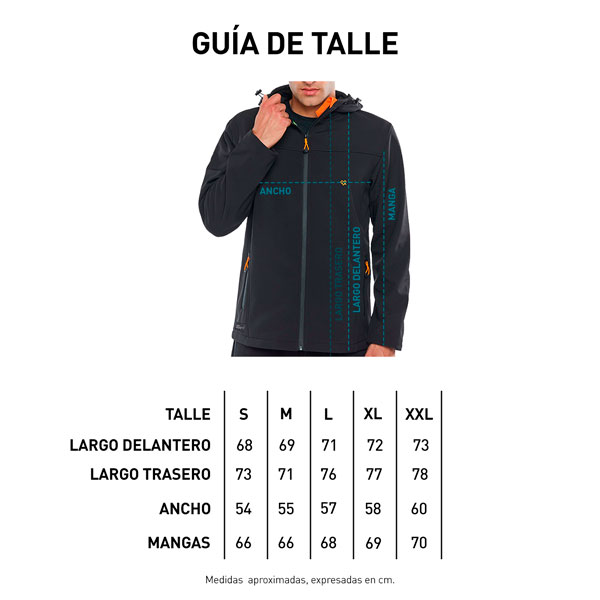 Tabla de talles CAMPERA DEPORTIVA - AZUFRE