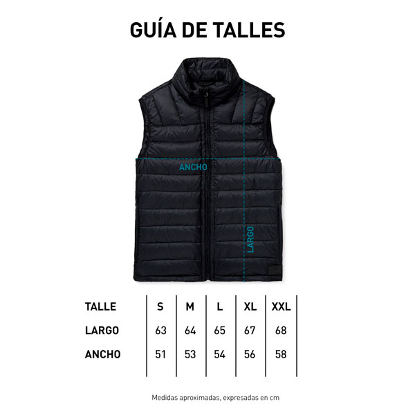 Tabla de talles CHALECO - CANELONES
