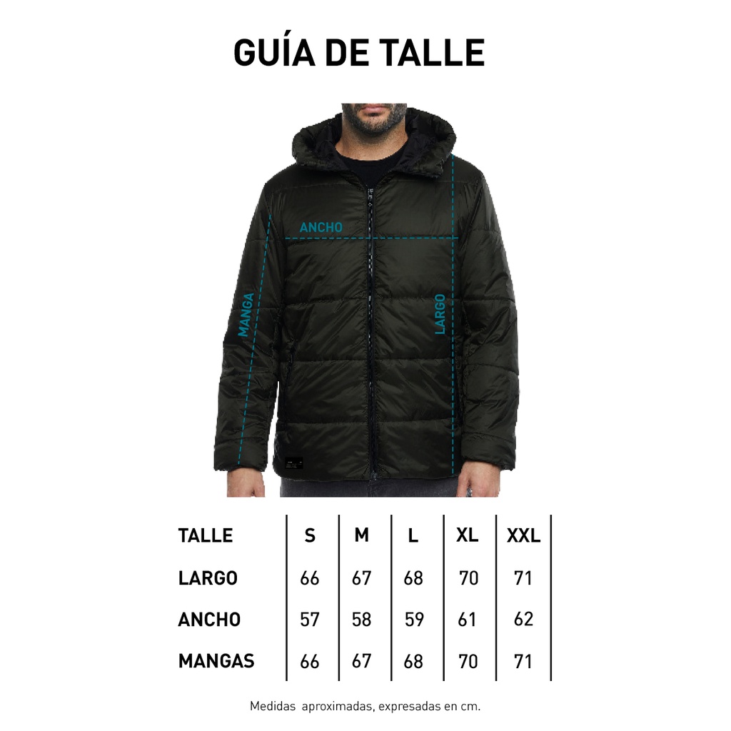 Tabla de talle campera Tiaca
