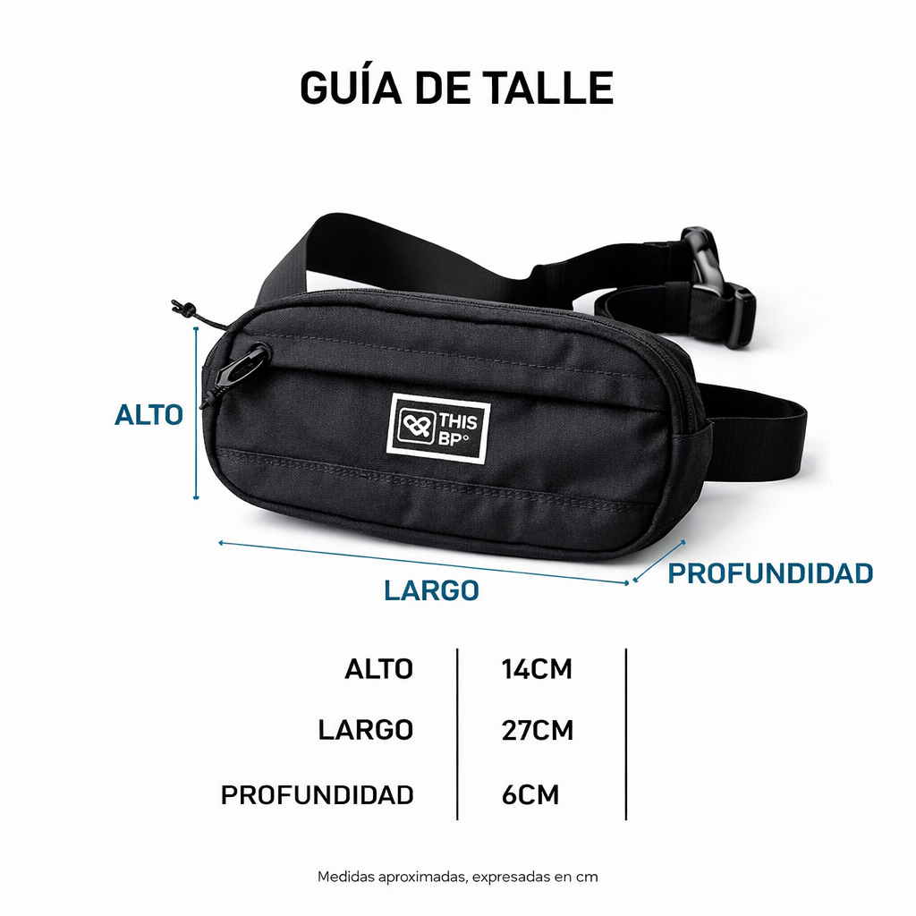 guia de talles riñonera patch