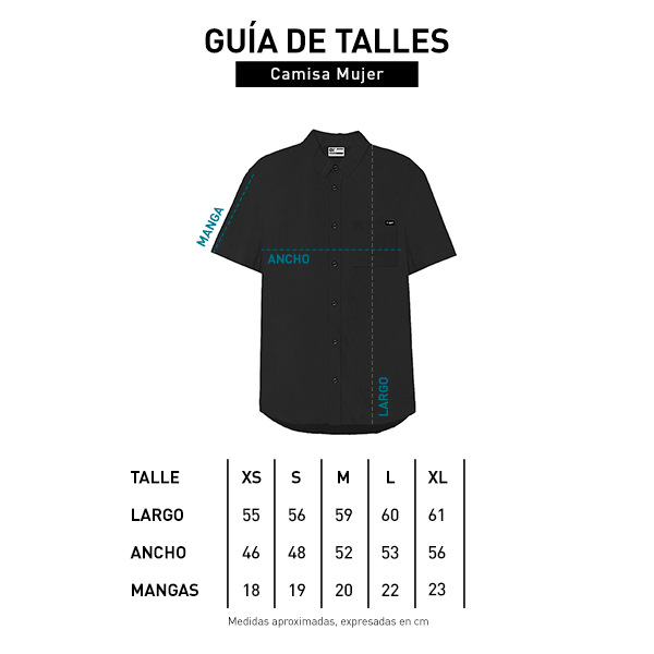 Tabla de talle camisa mujer MC S20/21/22